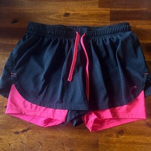 Champion Women's Black and Pink Athletic Shorts